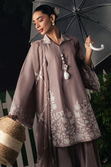 MAUVE WHISPER-3PC EMBROIDERED SUIT