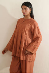 FADED RUST -2PC LINEN PRINTED SUIT