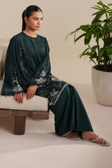 TEAL SERENADE-2PC LINEN PRINTED SUIT