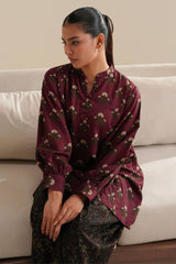 RED BLOSSOM-2PC LINEN PRINTED SUIT