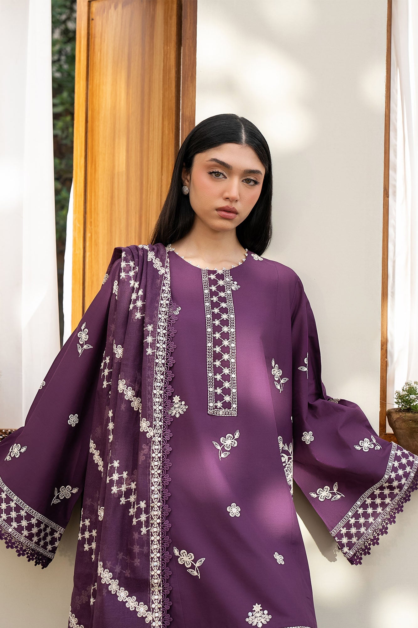 CHIVE BLOSSOM-3PC EMBROIDERED LAWN SUIT