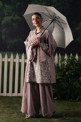 MAUVE WHISPER-3PC EMBROIDERED SUIT