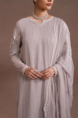 LAVENDER GLOW- 4PC CHIFFON EMBROIDERED SUIT