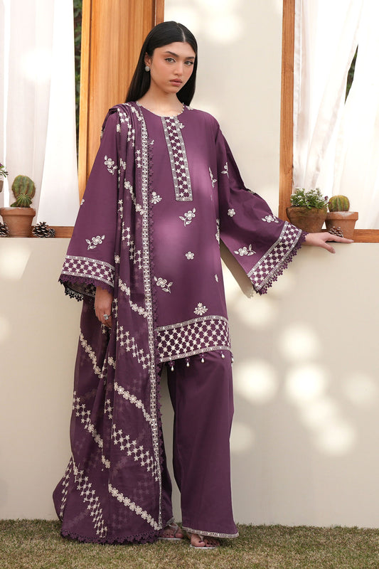 CHIVE BLOSSOM-3PC EMBROIDERED LAWN SUIT