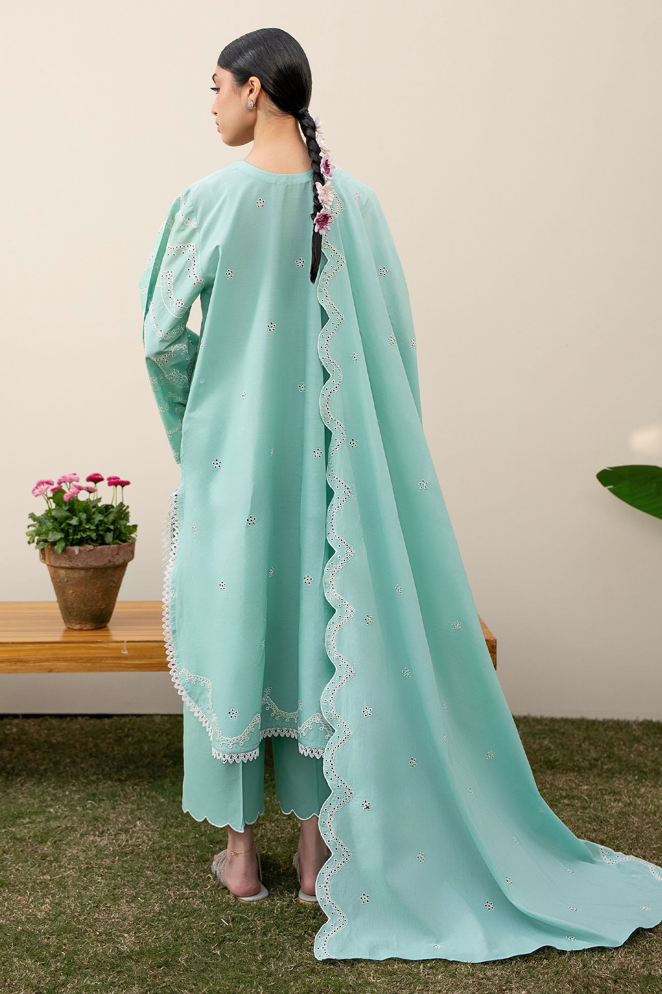 NEO MINT-3PC EMBROIDERED LAWN SUIT