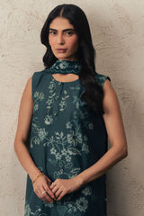 EMERALD TEAL-3PC EMBROIDERED SUIT