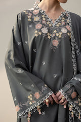 DEEP FOREST-3PC EMBROIDERED LAWN SUIT