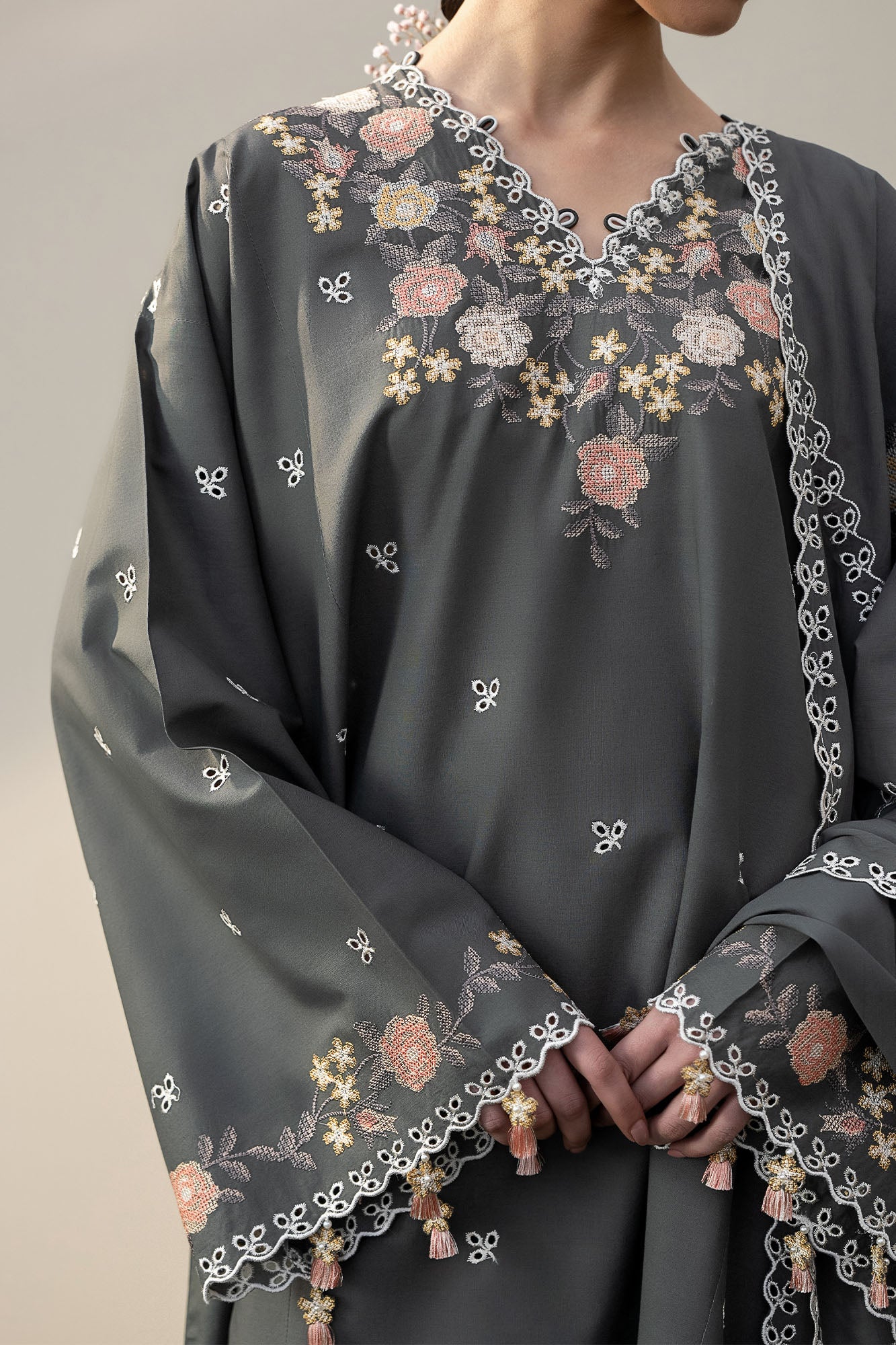 DEEP FOREST-3PC EMBROIDERED LAWN SUIT