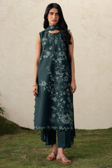 EMERALD TEAL-3PC EMBROIDERED SUIT