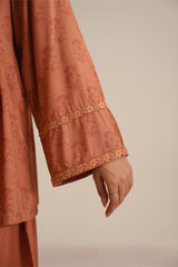 FADED RUST -2PC LINEN PRINTED SUIT