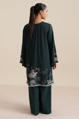 TEAL SERENADE-2PC LINEN PRINTED SUIT