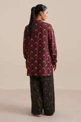 RED BLOSSOM-2PC LINEN PRINTED SUIT
