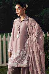 MAUVE WHISPER-3PC EMBROIDERED SUIT