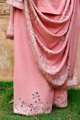VINTAGE AURA-3PC SATIN EMBROIDERED SUIT