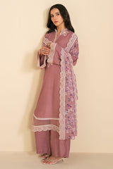 DEEP BLUSH-3PC (SHIRT, TROUSER & DUPATTA)