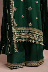 EMERALD GOLD-3PC SILK EMBROIDERED SUIT