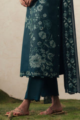 EMERALD TEAL-3PC EMBROIDERED SUIT
