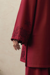 CRIMSON BLOOM-3PC EMBROIDERED SUIT