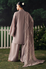 MAUVE WHISPER-3PC EMBROIDERED SUIT