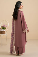 DEEP BLUSH-3PC (SHIRT, TROUSER & DUPATTA)