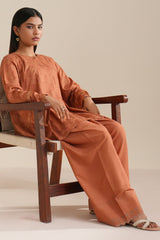 FADED RUST -2PC LINEN PRINTED SUIT