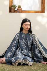 OMBRE BLUE-3PC EMBROIDERED LAWN SUIT