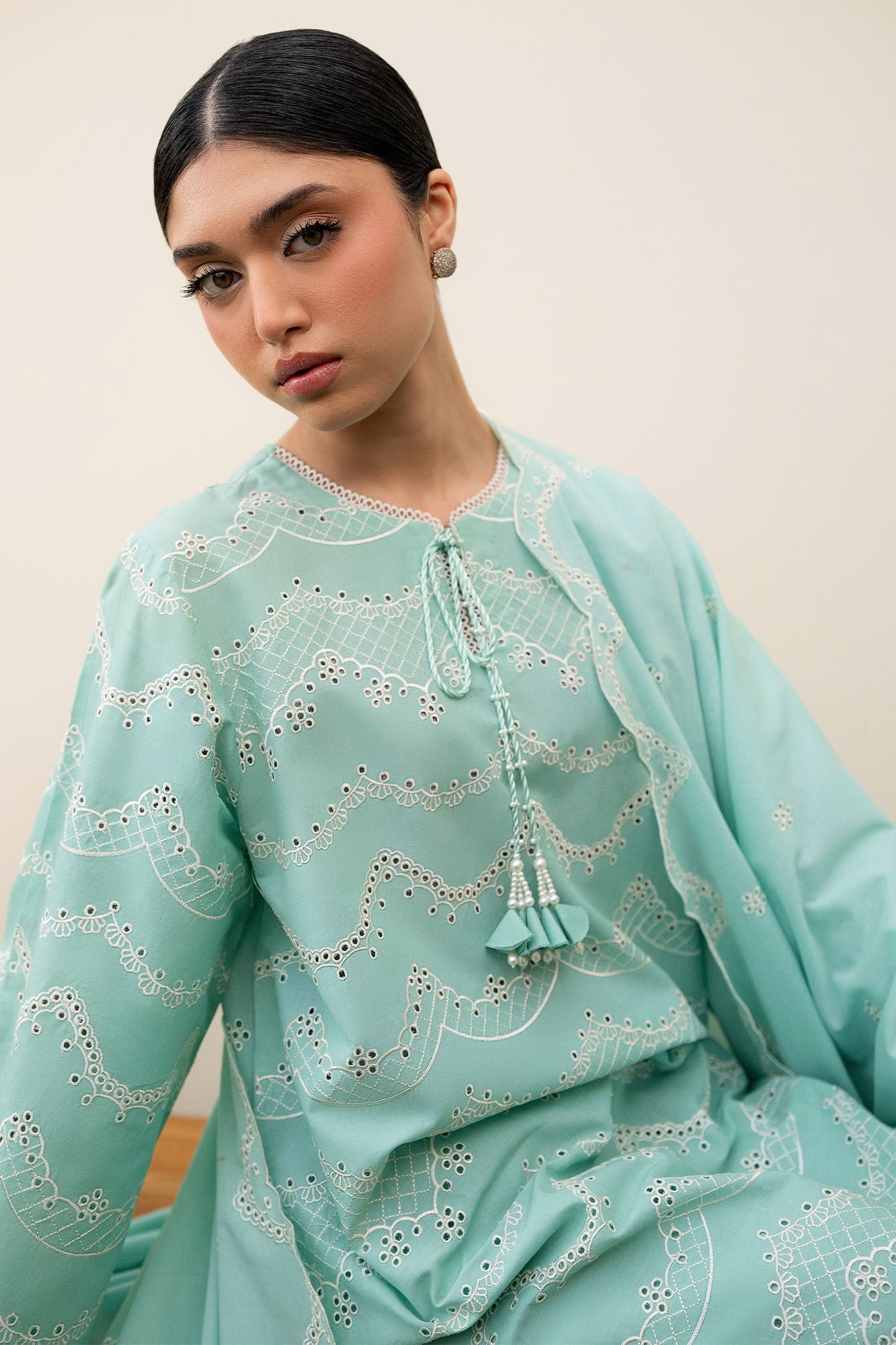 NEO MINT-3PC EMBROIDERED LAWN SUIT