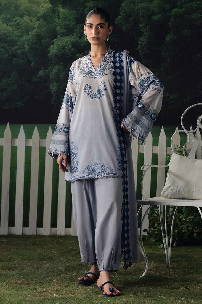 AZURE BLOOM-3PC PRINTED SUIT