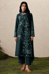 EMERALD TEAL-3PC EMBROIDERED SUIT