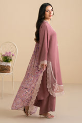 DEEP BLUSH-3PC (SHIRT, TROUSER & DUPATTA)