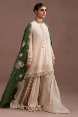 GARDEN IVORY- 4PC CHIFFON EMBROIDERED SUIT