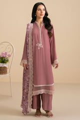 DEEP BLUSH-3PC (SHIRT, TROUSER & DUPATTA)