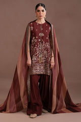 RUBY ROYALE-3PC SILK EMBROIDERED SUIT