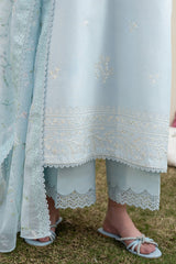 FROSTED MIST-3PC EMBROIDERED LAWN SUIT