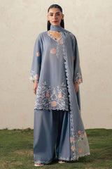 SAFRON SKY-3PC EMBROIDERED SUIT