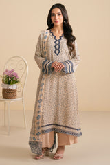 SOFT PETUNIA-3PC (SHIRT, TROUSER & DUPATTA)