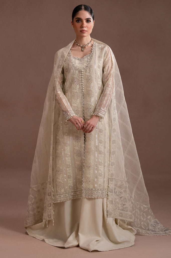 PEARL ELEGANCE-4PC ORGANZA EMBROIDERED SUIT