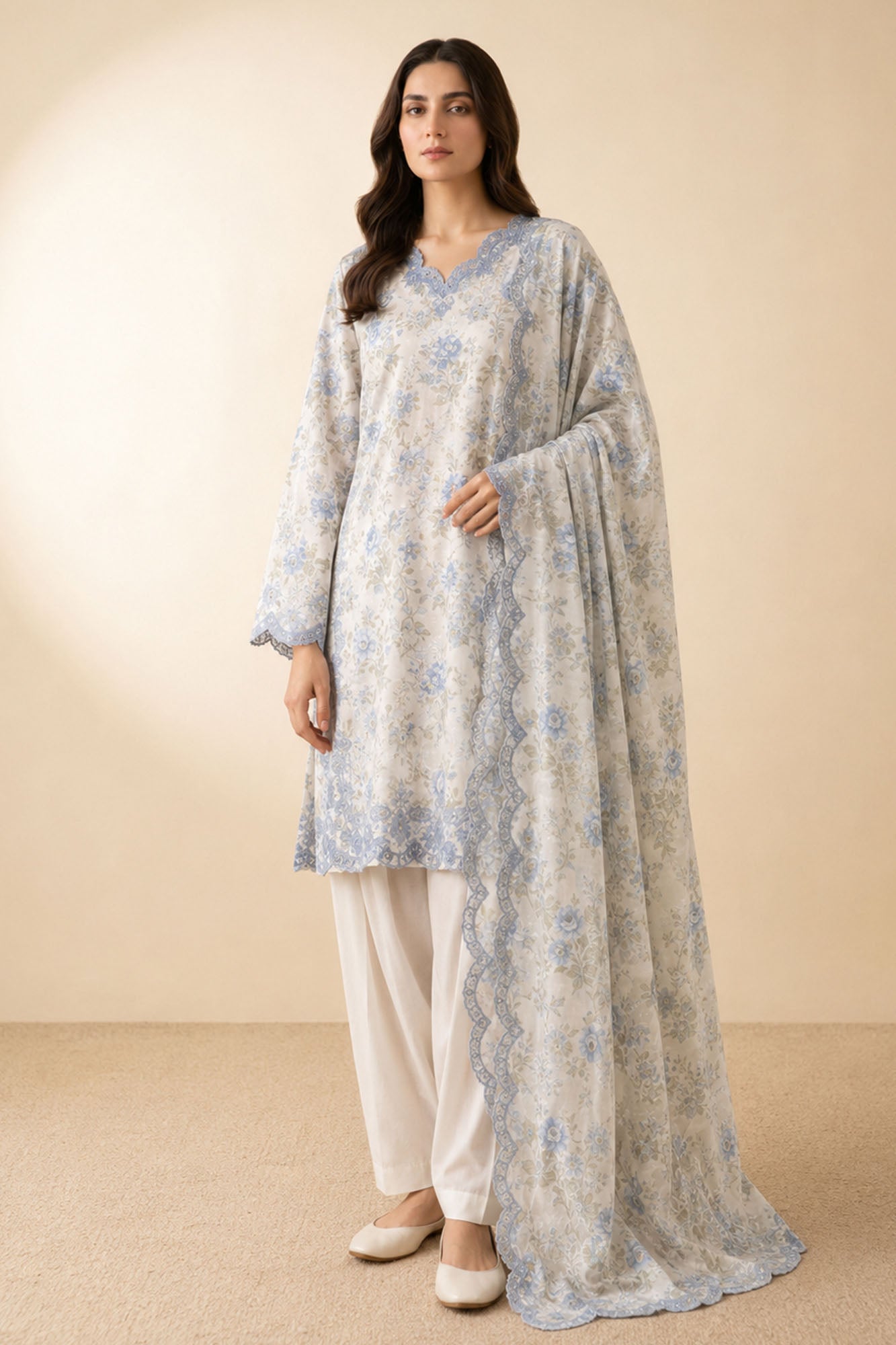 FLORAL OPULENCE-3 PIECE PRINTED LAWN SUIT