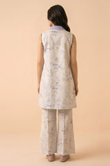 SHADOW TEAL-2 PIECE PRINTED LAWN SUIT