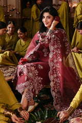 CRIMSON DRAPE-3PC EMBROIDERED LAWN SUIT