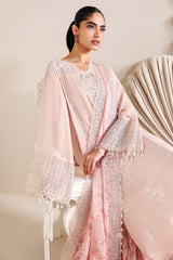 PINK BLOSSOM-4PC CHIFFON EMBROIDERED SUIT