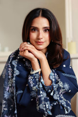MIDNIGHT AURA-3PC EMBROIDERED LAWN SUIT