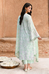 SAGE GREEN-3PC PRINTED LAWN SUIT
