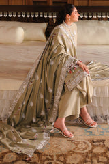 MUTED SAGE-3PC SATIN EMBROIDERED SUIT
