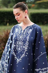 MIDNIGHT AURA-3PC EMBROIDERED LAWN SUIT