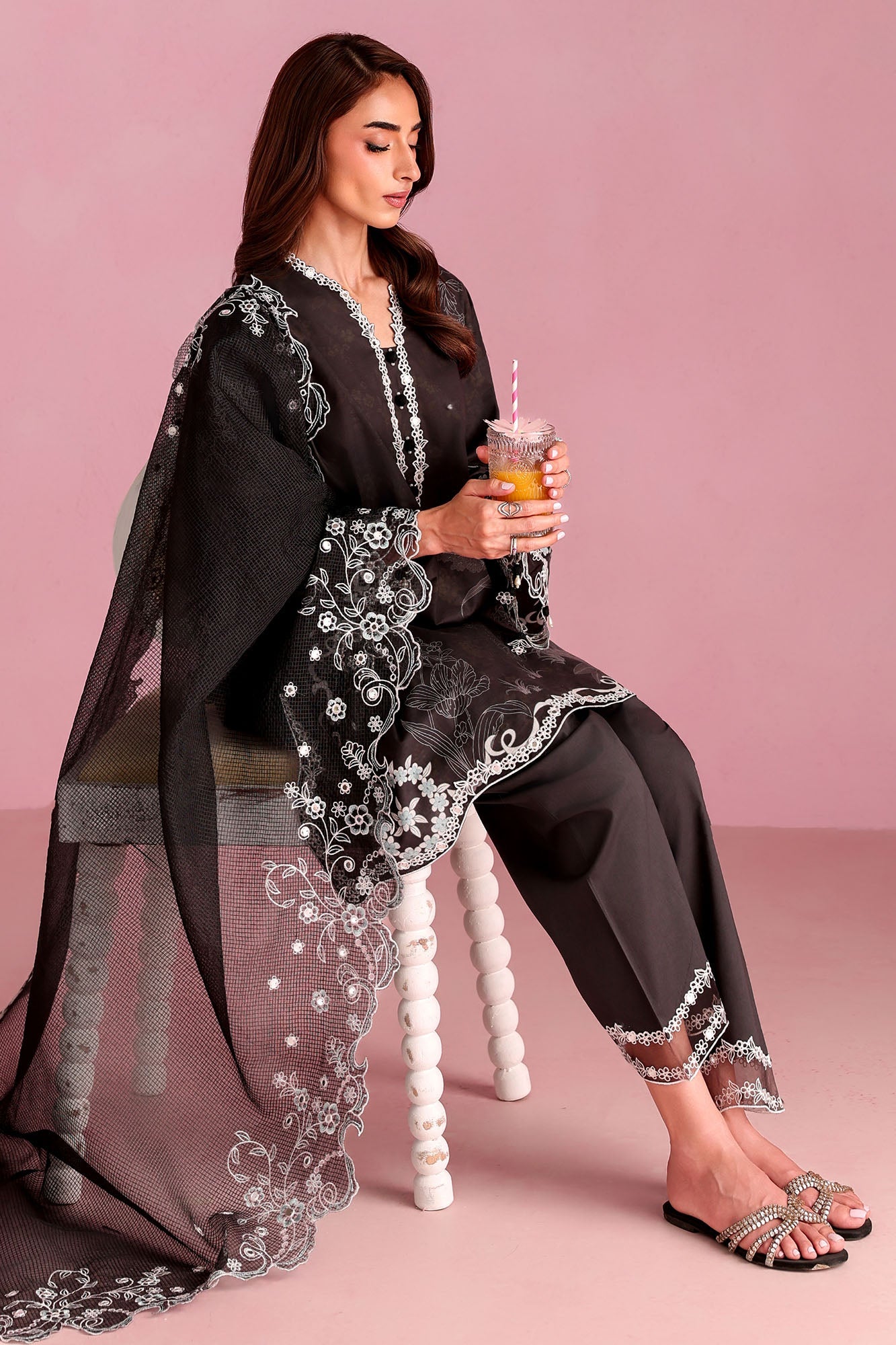 DEEP FOREST-3PC PRINTED LAWN SUIT