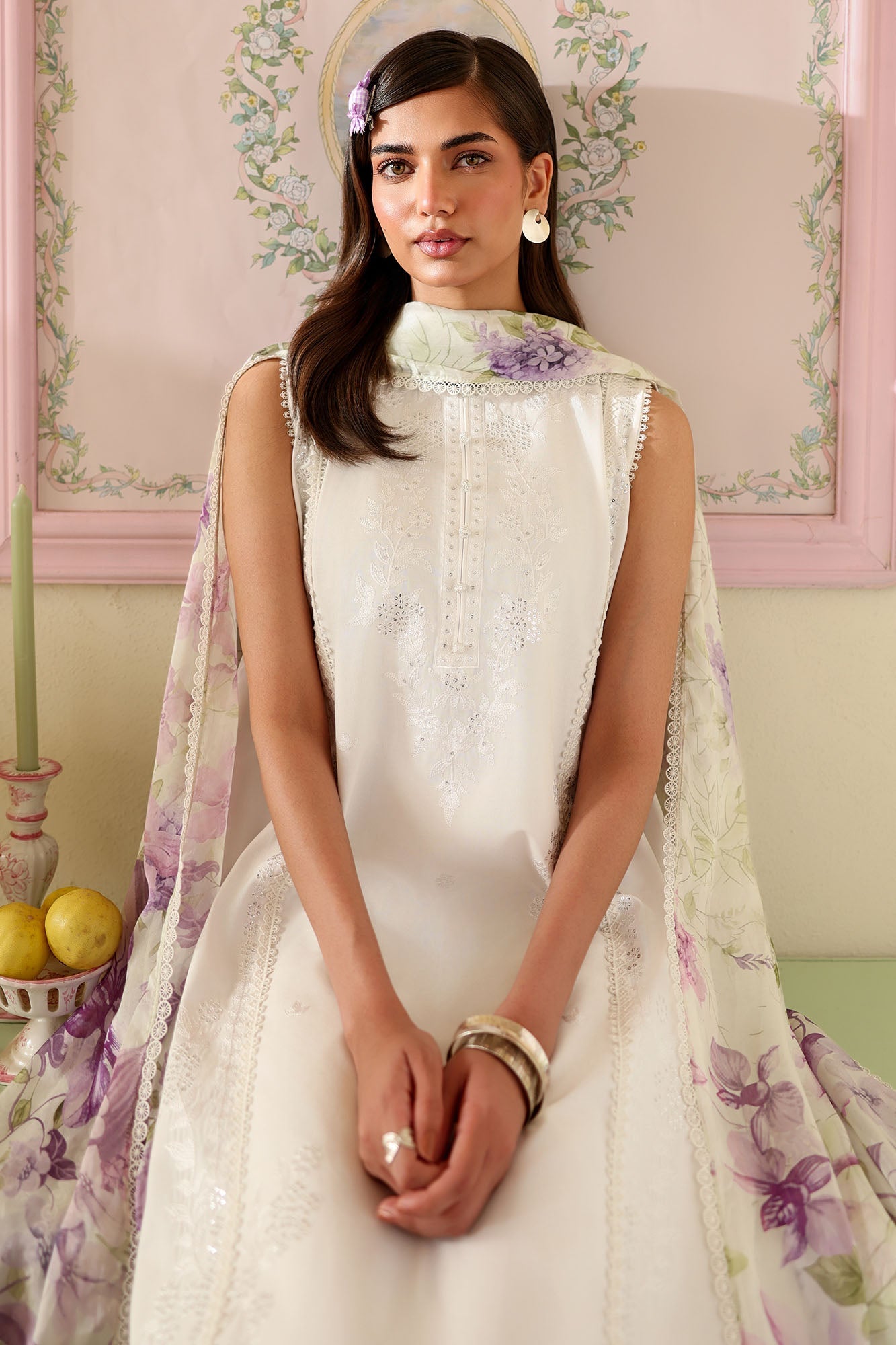 IVORY ATELIER-3PC EMBROIDERED LAWN SUIT