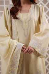 SOFT BUTTERCUP-3PC (SHIRT, TROUSER & DUPATTA)