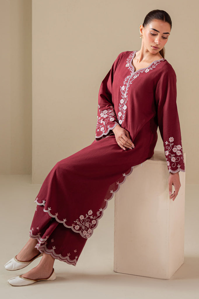 RED WINE-2PC (SHIRT & TROUSER)