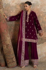 PLUM ATELIER-3PC  VELVET EMBROIDERED SUIT
